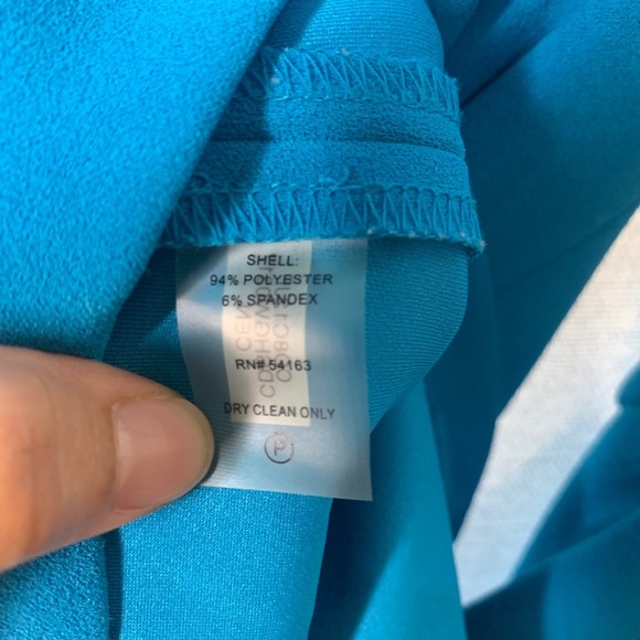 Calvin Klein blue shift Dress Bell Sleeve V-Neck Career Cocktail Party size 12 - Picture 5 of 6